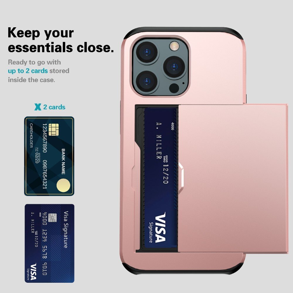 Apple iPhone 13 Pro Max Hoesje met Cardslot Roze