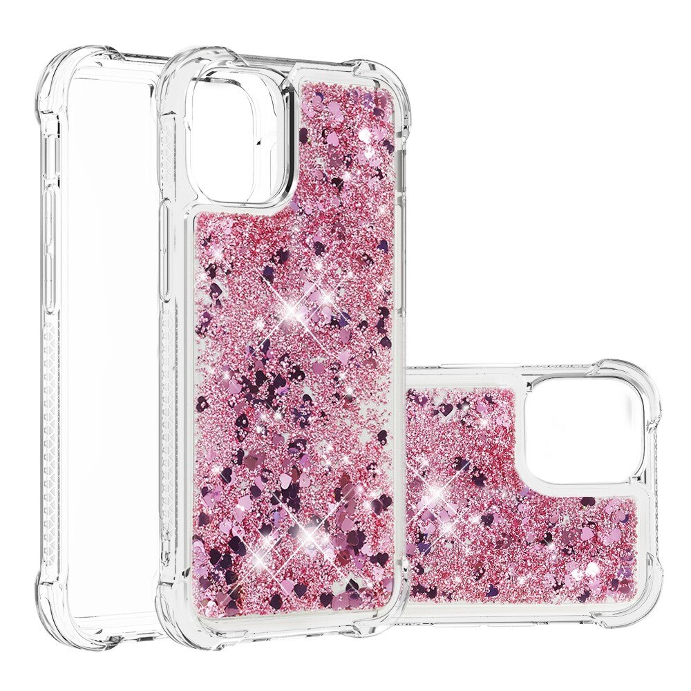 iPhone 13 Mini Glitter Powder TPU Case Rosé goud