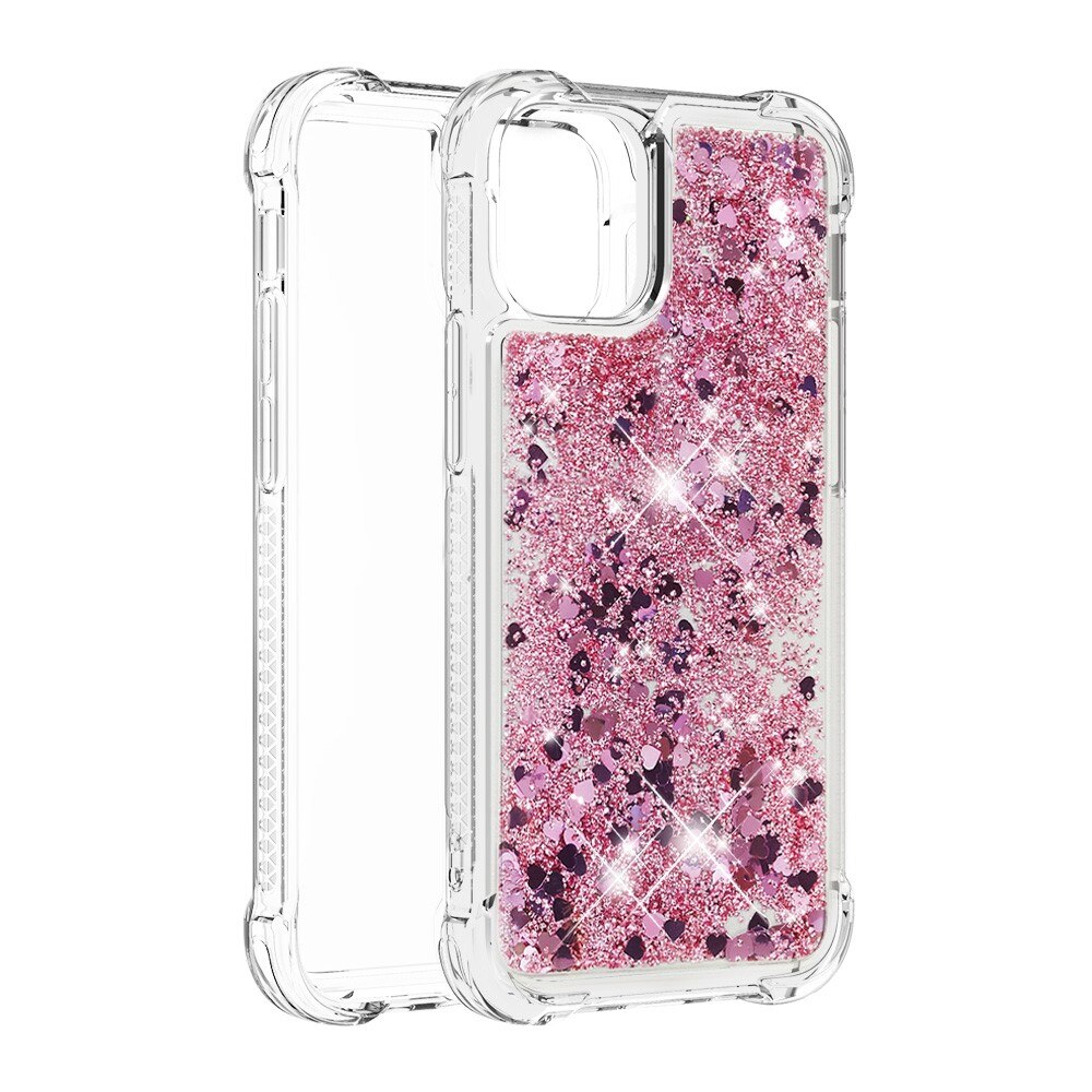 iPhone 13 Mini Glitter Powder TPU Case Rosé goud