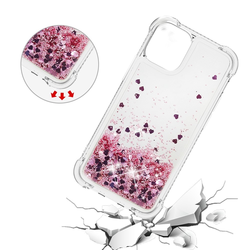 iPhone 13 Mini Glitter Powder TPU Case Rosé goud