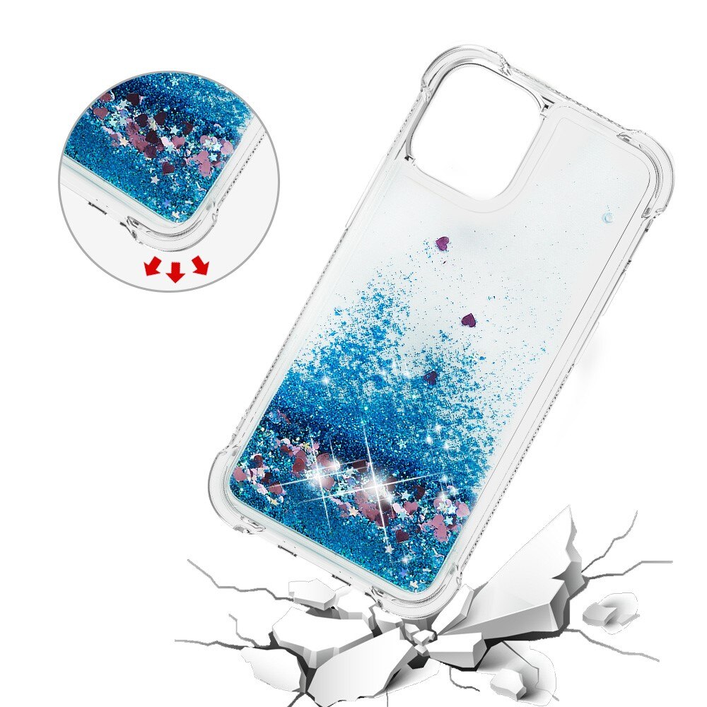 iPhone 13 Mini Glitter Powder TPU Case Blauw