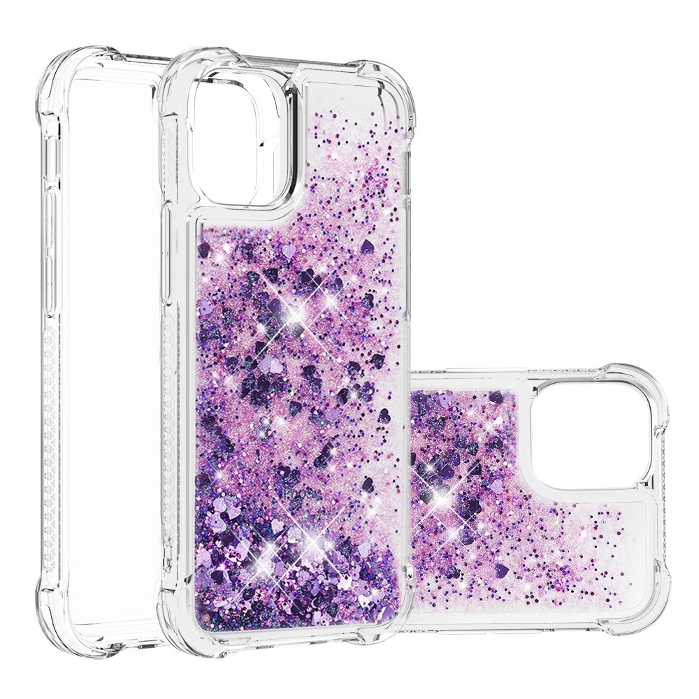 iPhone 13 Glitter Powder TPU Case Paars