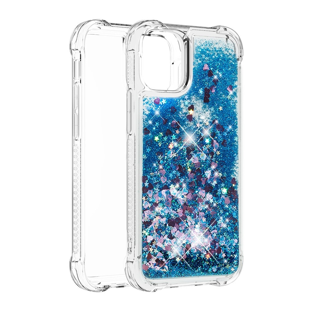 iPhone 13 Glitter Powder TPU Case Blauw