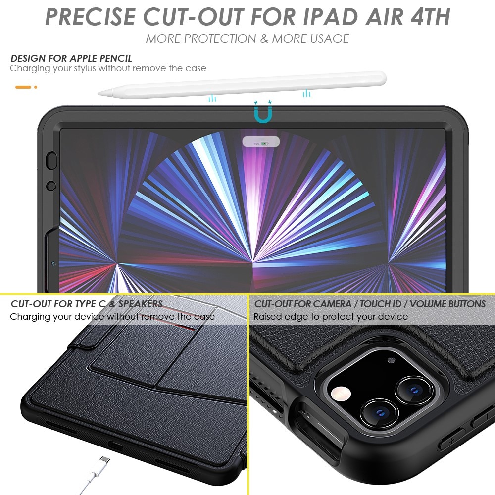 iPad Air 10.9 4th Gen (2020) Card-slot Case zwart