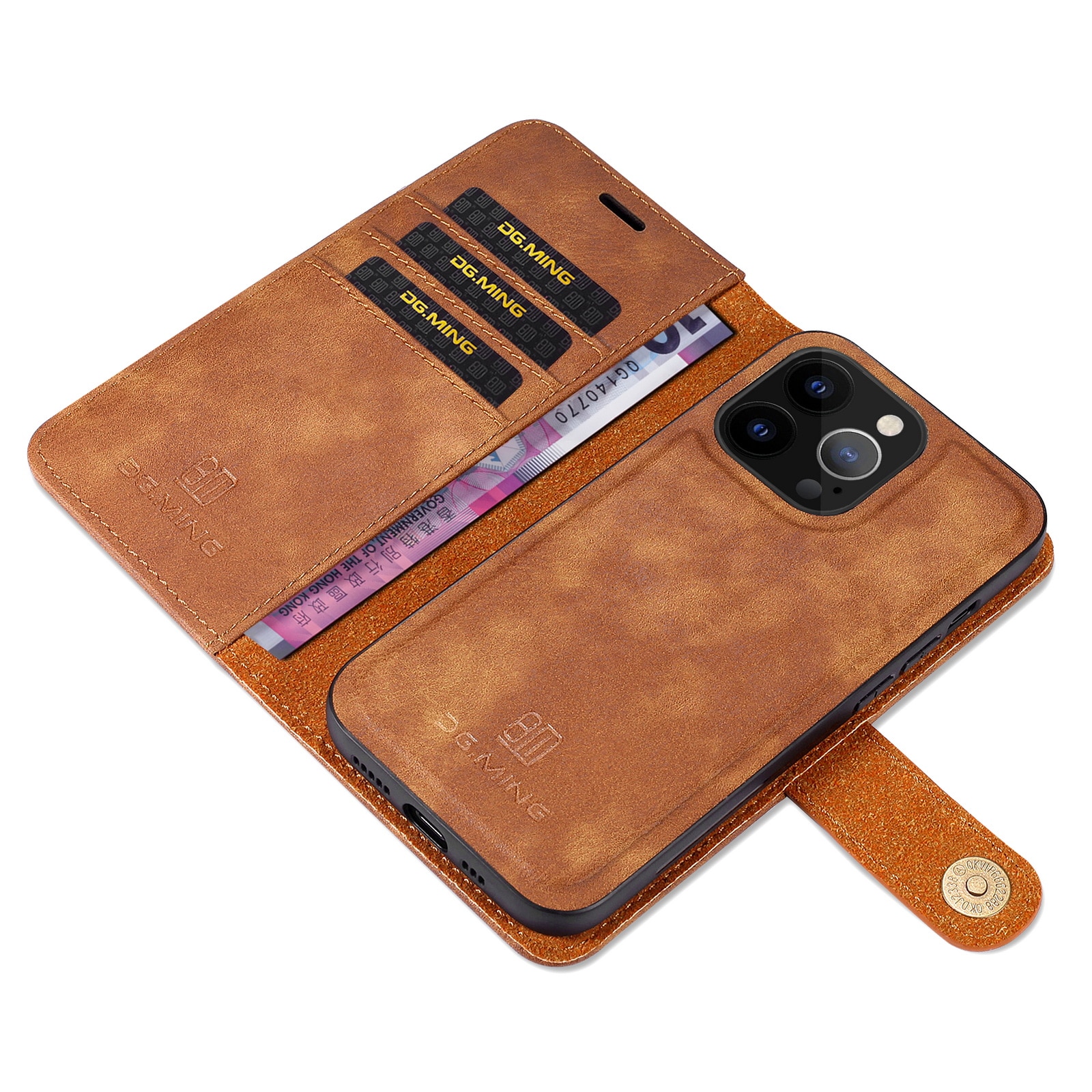 Magnet Wallet iPhone 13 Pro Cognac