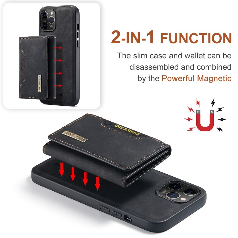 Magnetic Card Slots Case iPhone 13 Pro Max Zwart