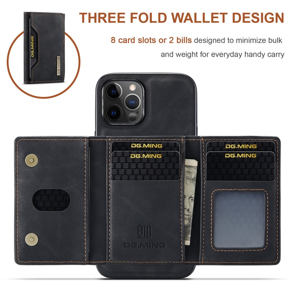 Magnetic Card Slots Case iPhone 13 Pro Max Zwart