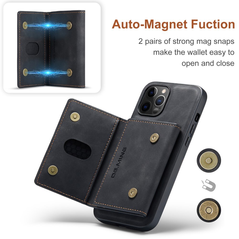 Magnetic Card Slots Case iPhone 13 Pro Max Zwart