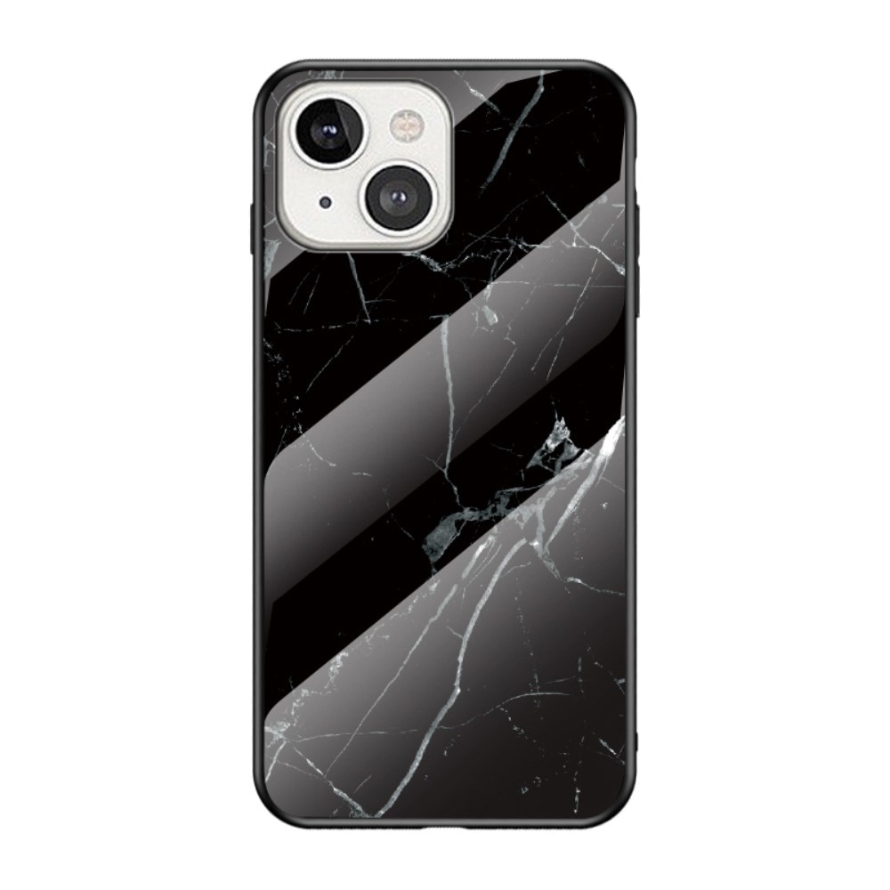 iPhone 13 Hoesje Gehard Glas Zwart marmer