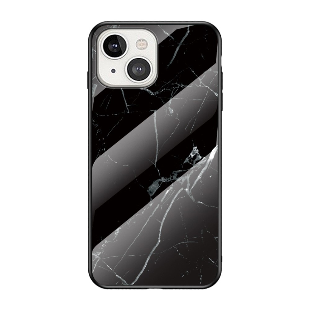 iPhone 13 Mini Hoesje Gehard Glas Zwart marmer