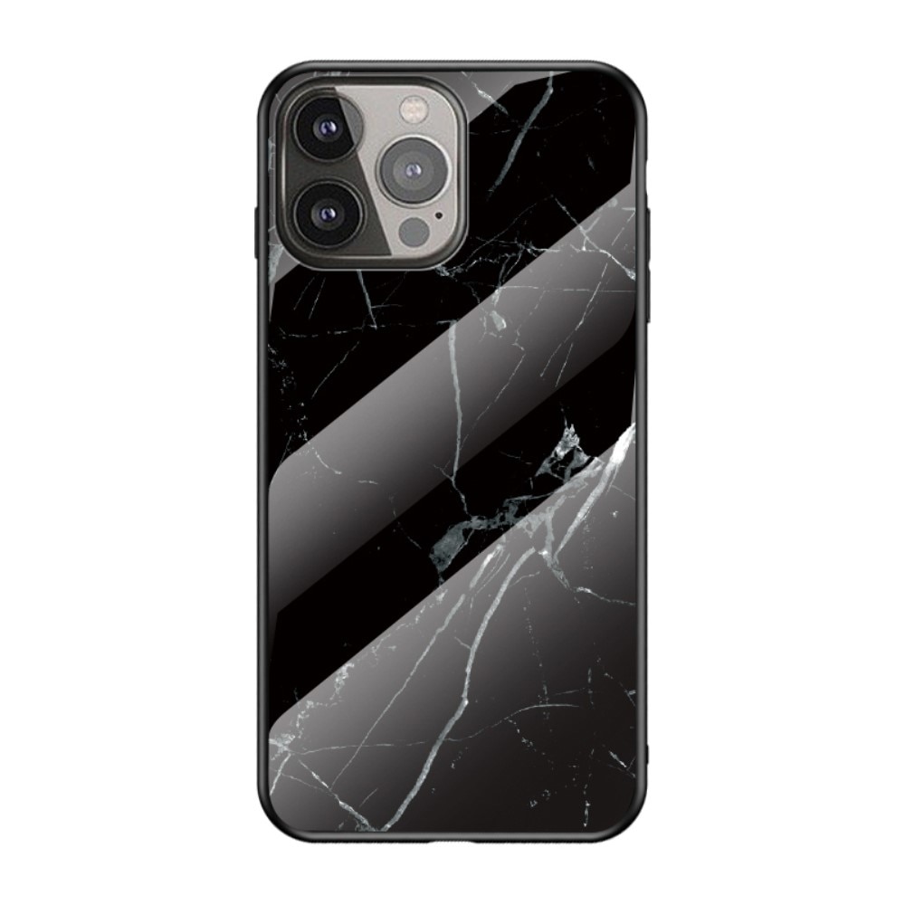 iPhone 13 Pro Hoesje Gehard Glas Zwart marmer