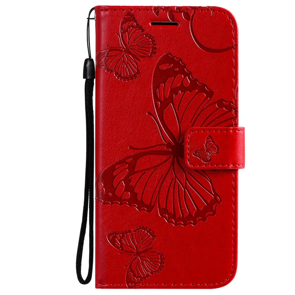 iPhone 13 Leren vlinderhoesje Rood