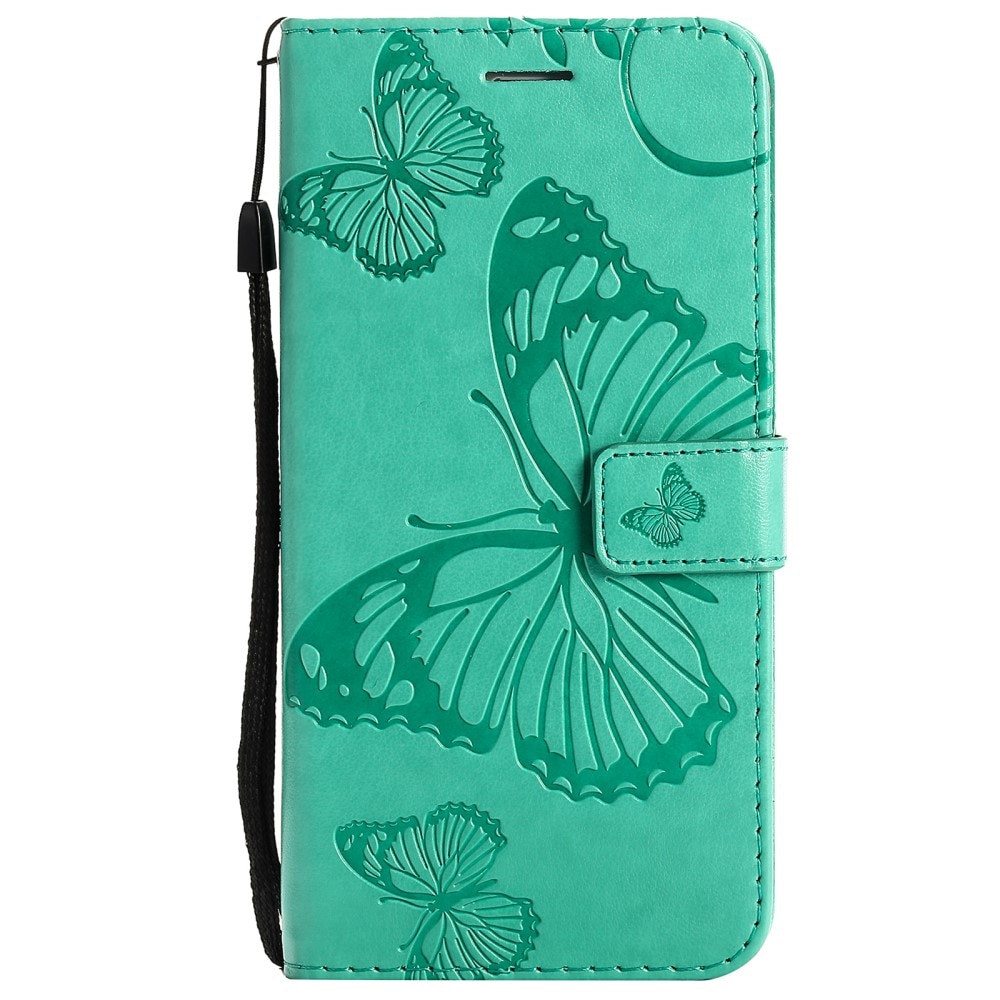 iPhone 13 Leren vlinderhoesje Groen