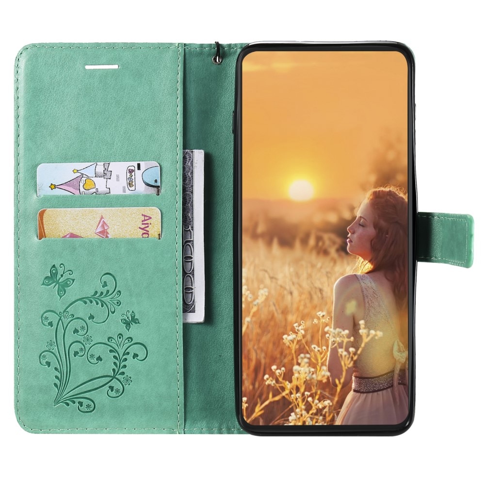 iPhone 13 Leren vlinderhoesje Groen