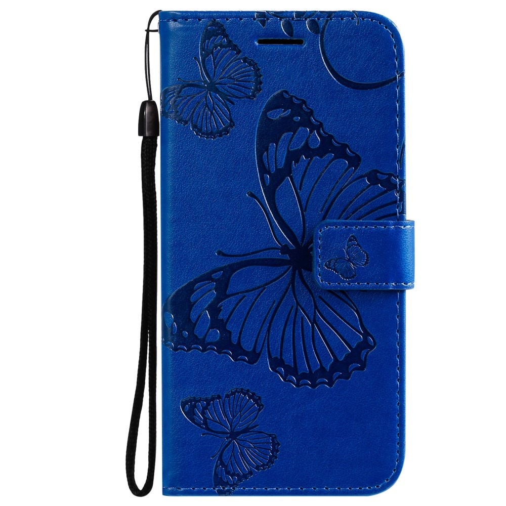 iPhone 13 Leren vlinderhoesje Blauw