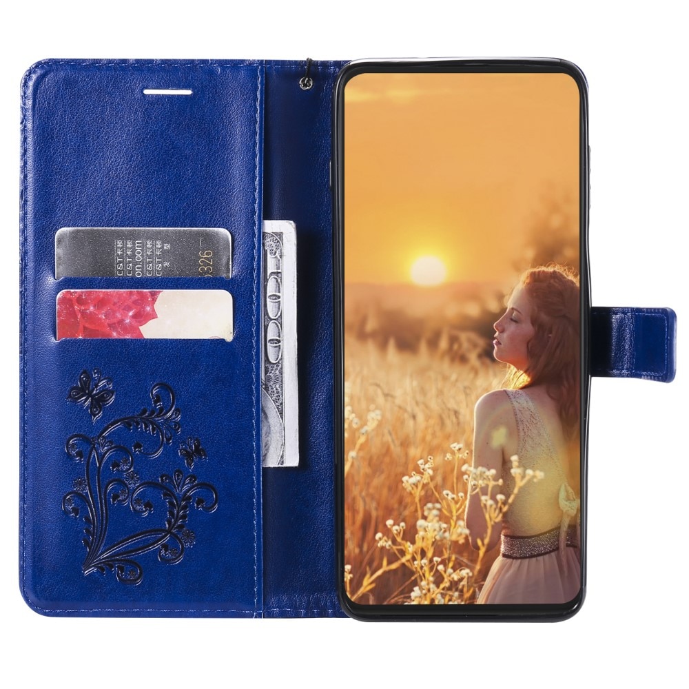 iPhone 13 Leren vlinderhoesje Blauw