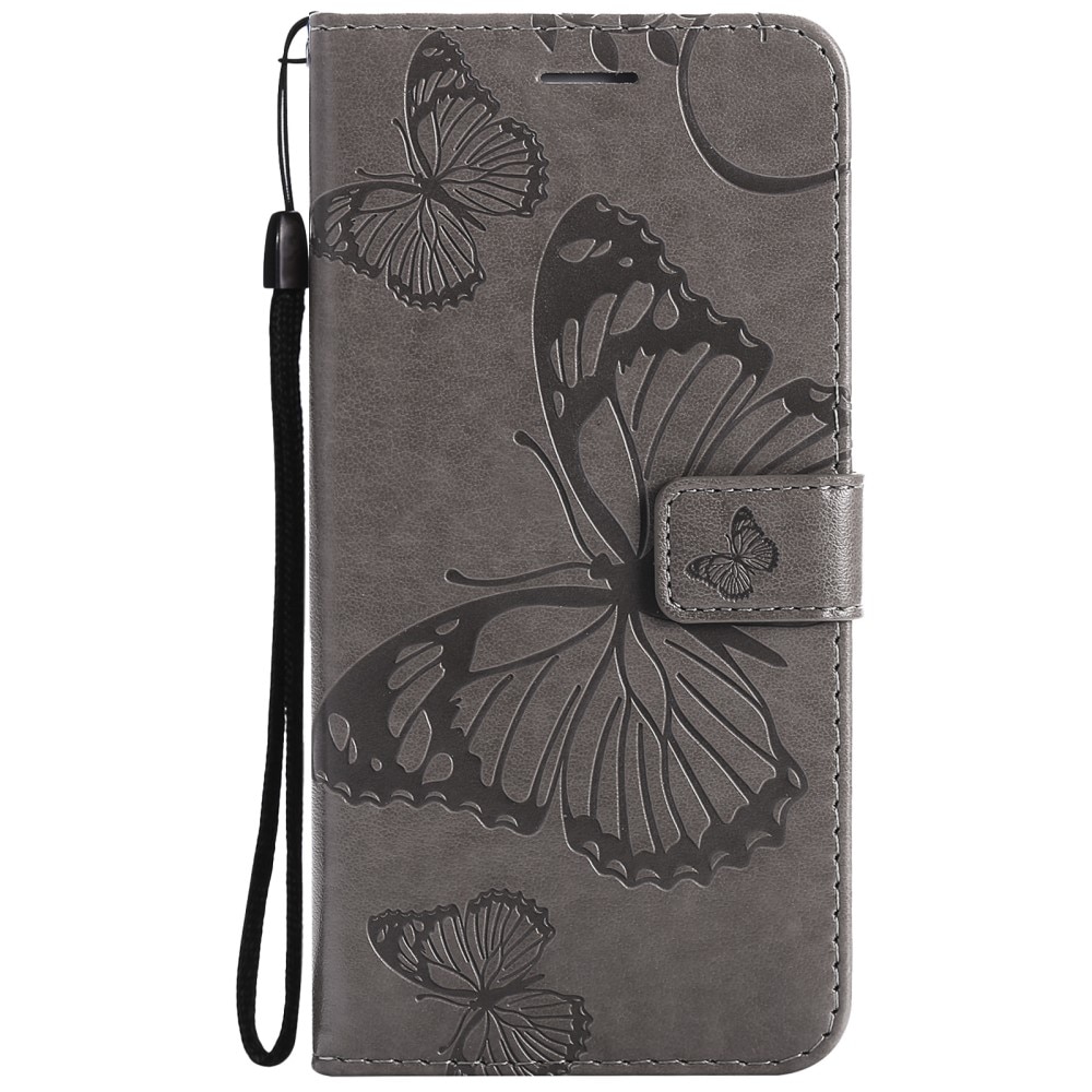 iPhone 13 Pro Leren vlinderhoesje Grijs