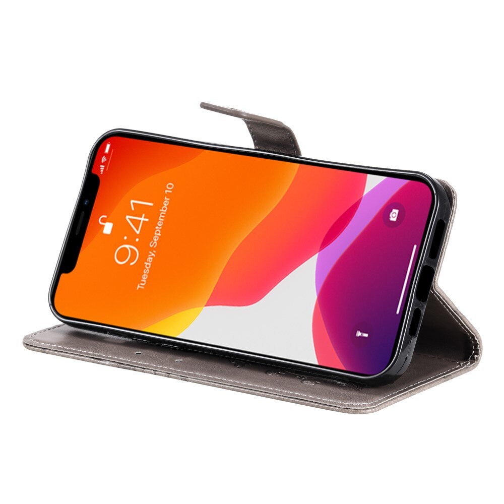 Apple iPhone 13 Pro Leren vlinderhoesje Grijs