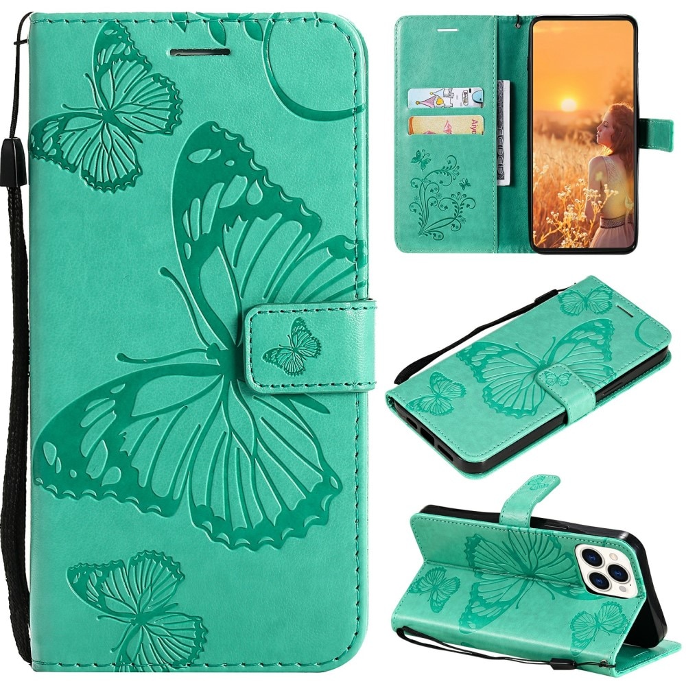 iPhone 13 Pro Leren vlinderhoesje Groente