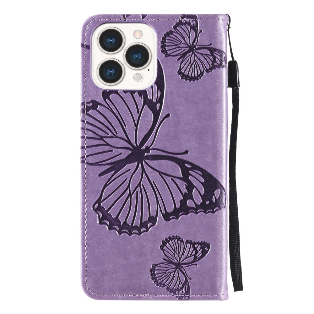 Apple iPhone 13 Pro Leren vlinderhoesje Paars