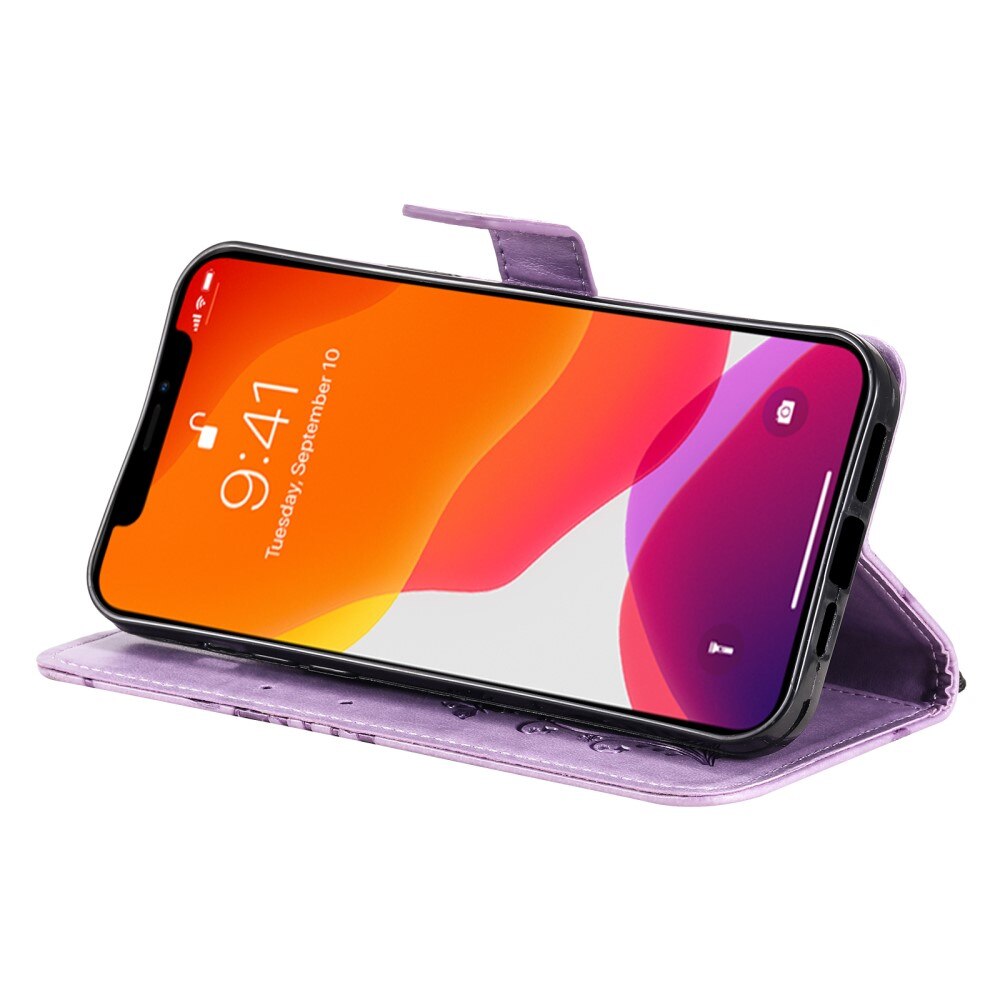 Apple iPhone 13 Pro Leren vlinderhoesje Paars