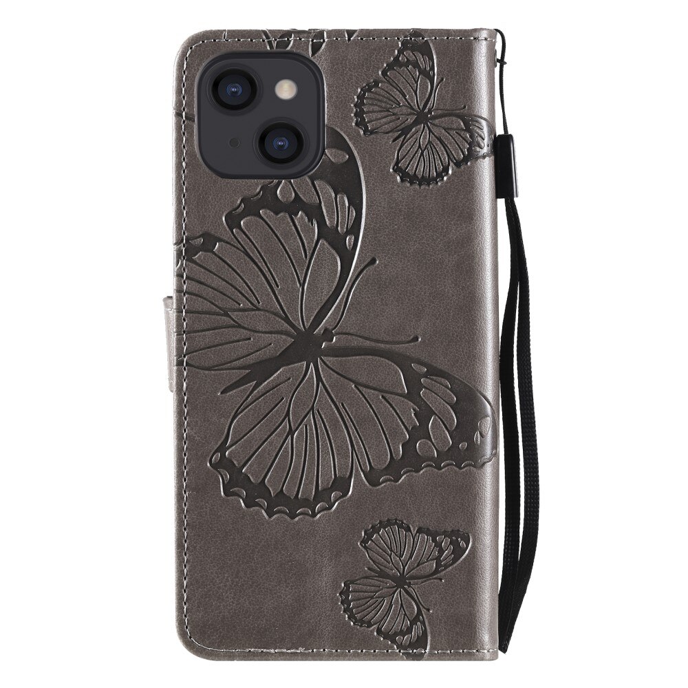 Apple iPhone 13 Mini Leren vlinderhoesje Grijs