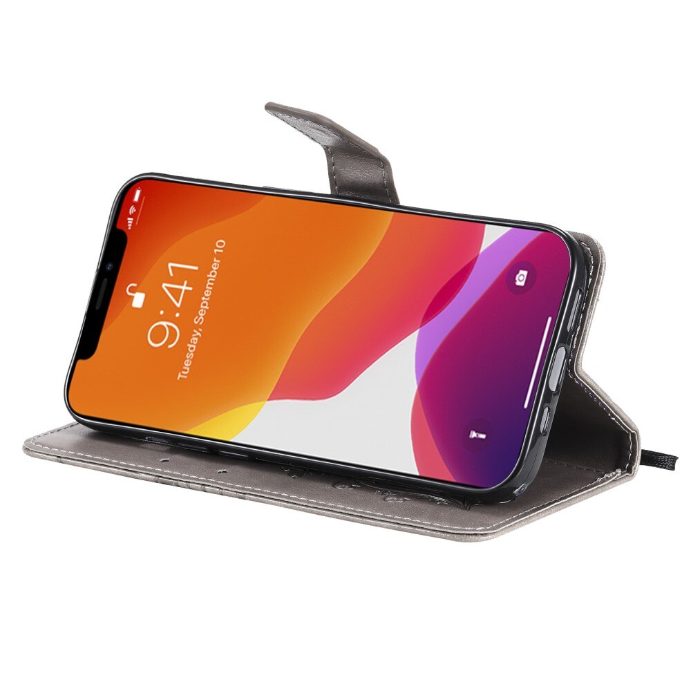 Apple iPhone 13 Mini Leren vlinderhoesje Grijs