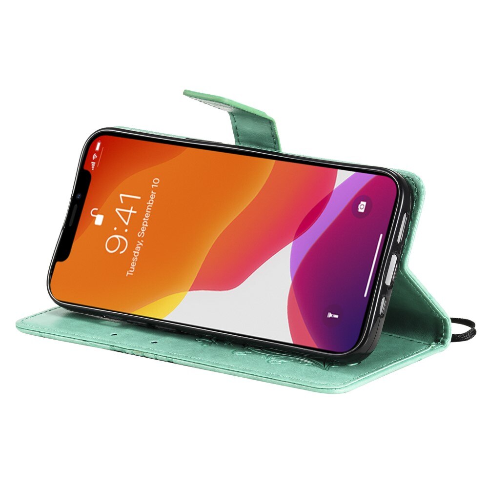 Apple iPhone 13 Mini Leren vlinderhoesje Groen