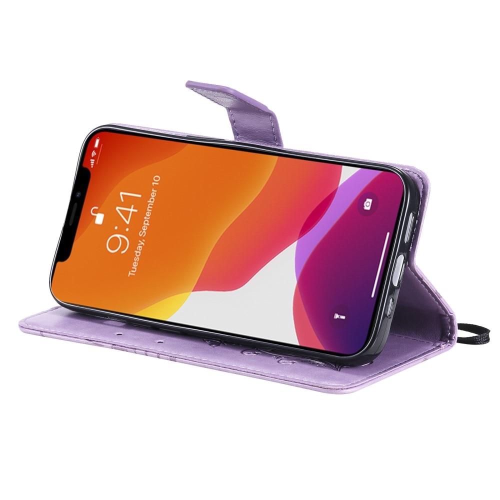 Apple iPhone 13 Mini Leren vlinderhoesje Paars