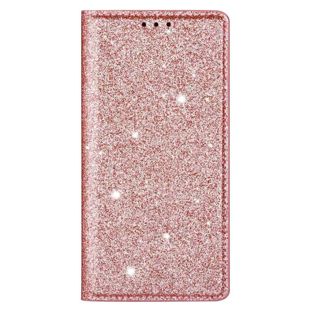 iPhone 13 Glitter Bookcase hoesje Rosé goud