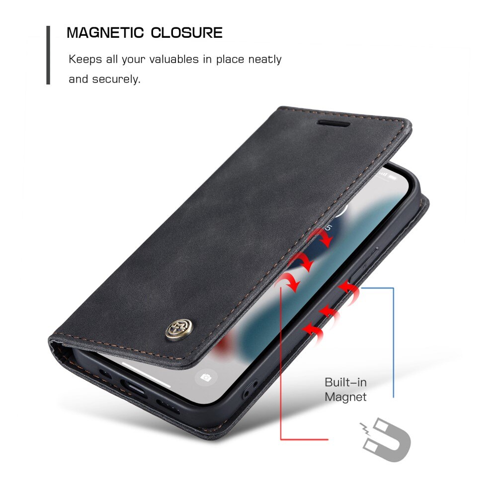 Slim Bookcover Hoesje iPhone 13 Pro Zwart