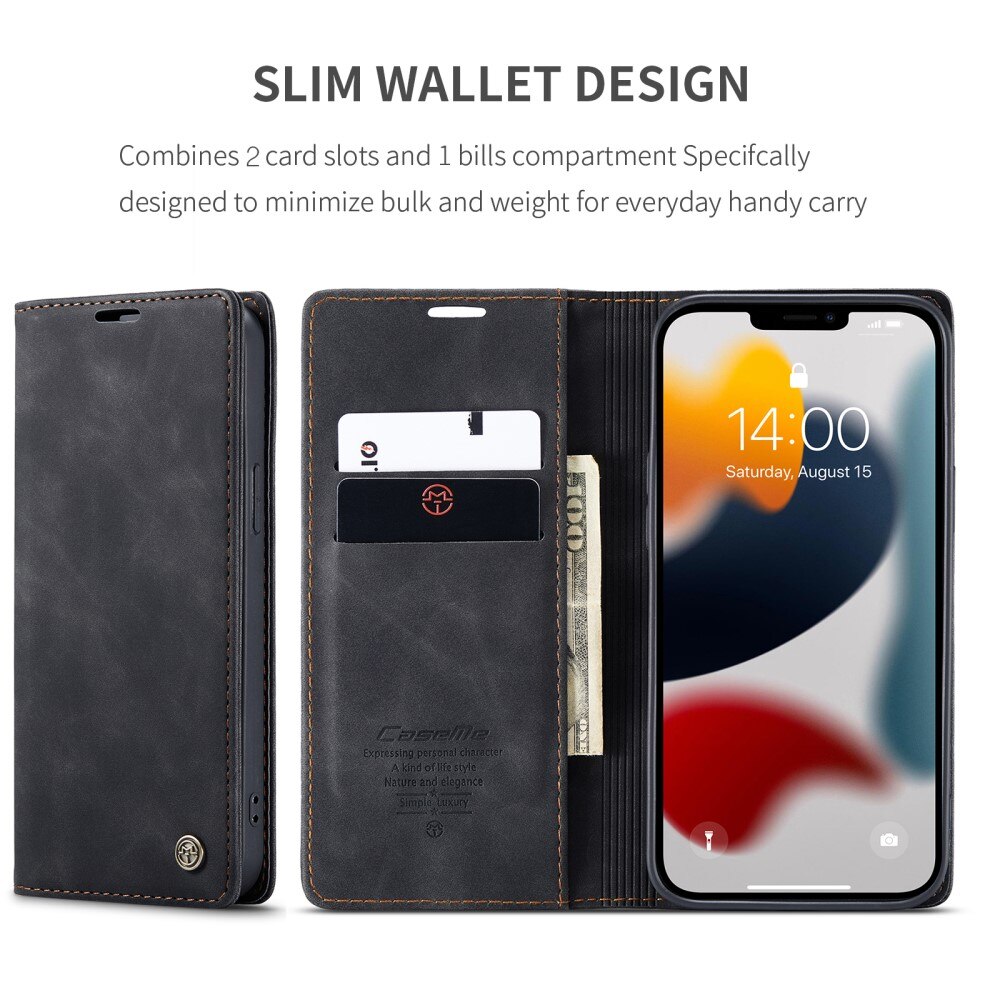 Slim Bookcover Hoesje iPhone 13 Pro Zwart