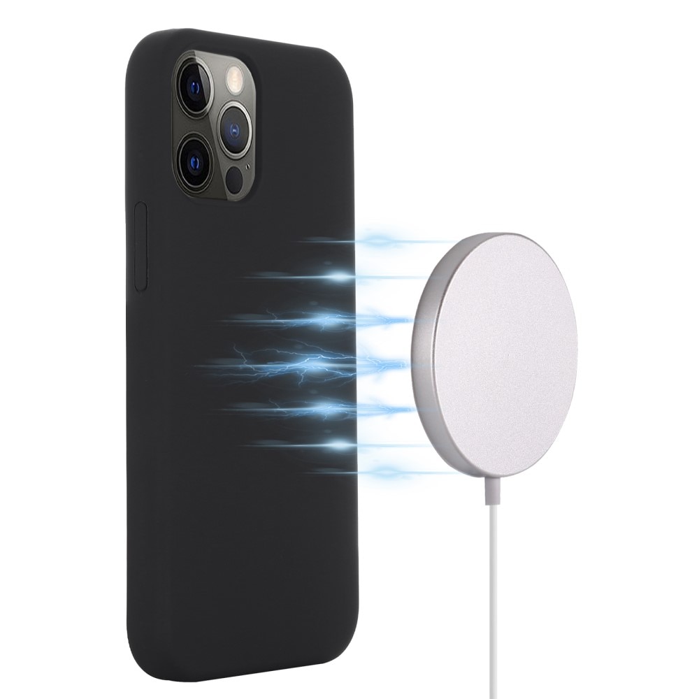 Silicone Magnetic Case iPhone 13 Pro Zwart