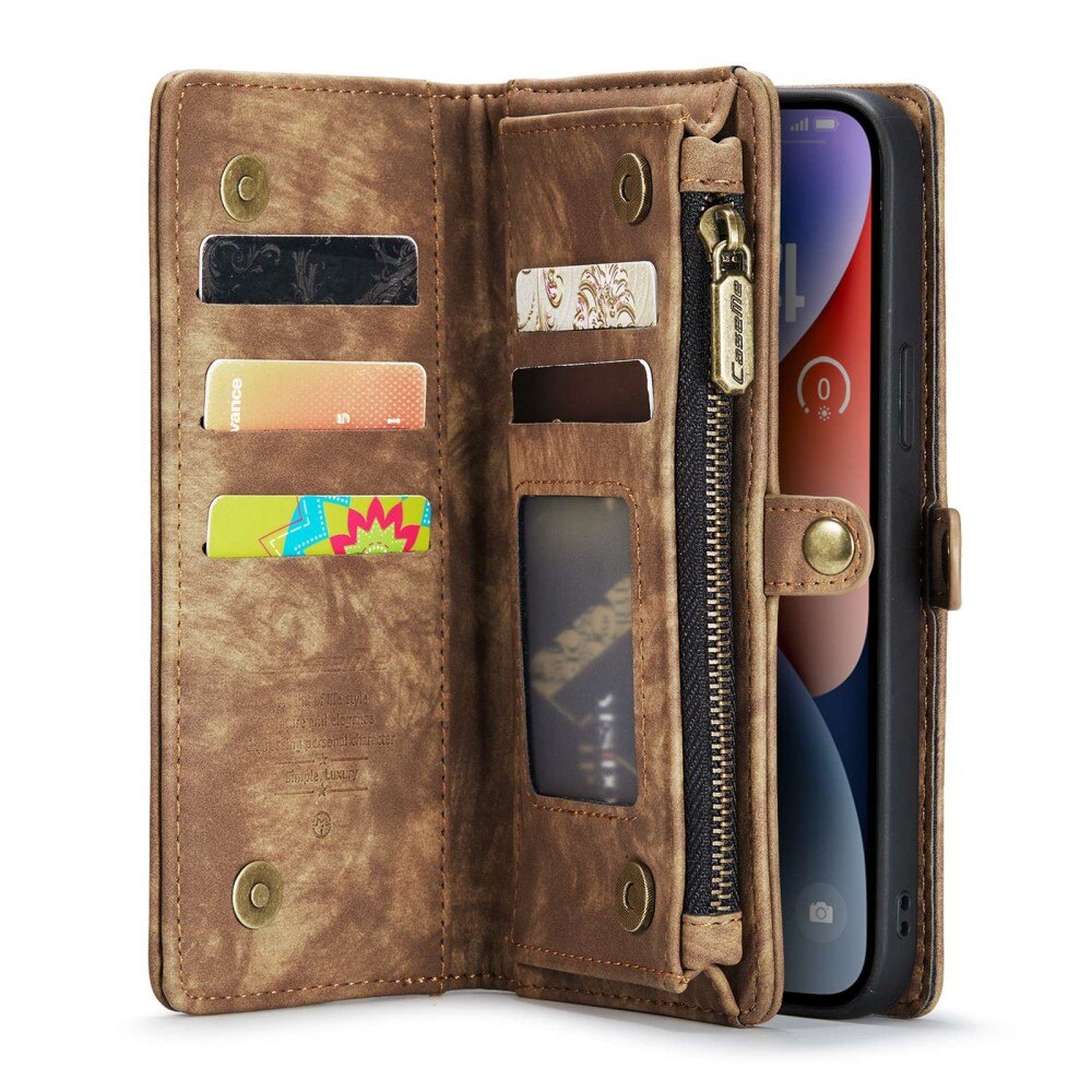 Multi-slot hoesje iPhone 13 Bruin