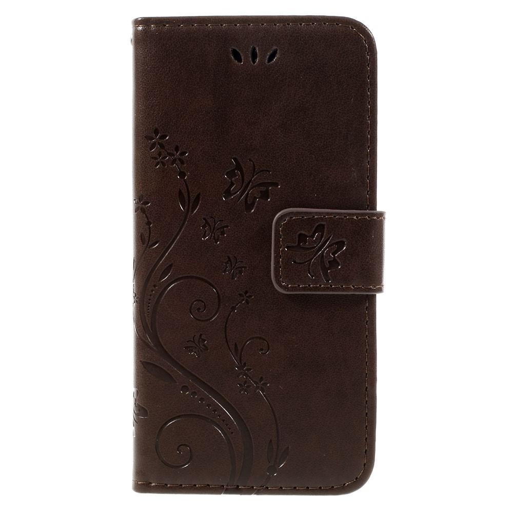 iPhone 7/8/SE Leren vlinderhoesje Bruin
