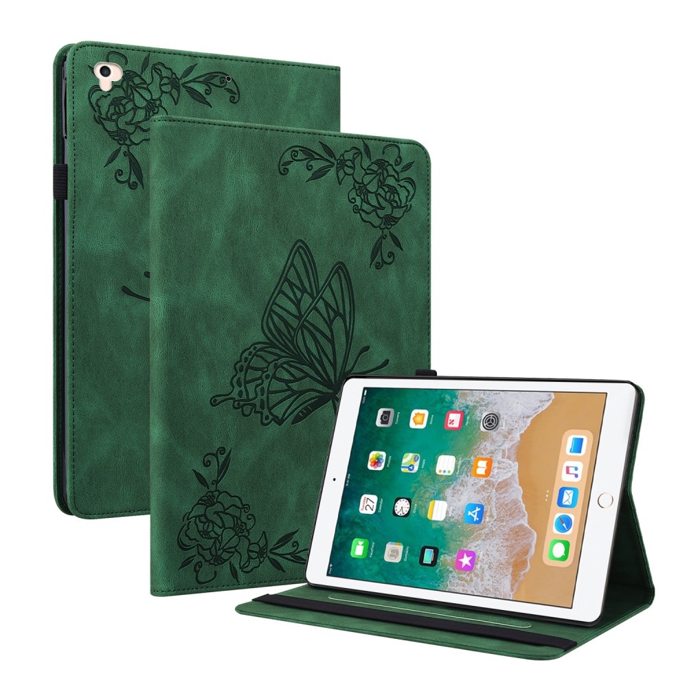 iPad 9.7/Air 2/Air Leren vlinderhoesje groen