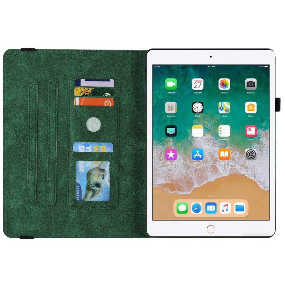 iPad 9.7 5th Gen (2017) Leren vlinderhoesje groen