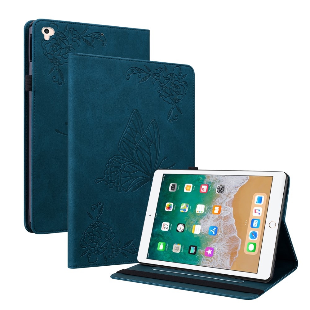 iPad 9.7/Air 2/Air Leren vlinderhoesje blauw