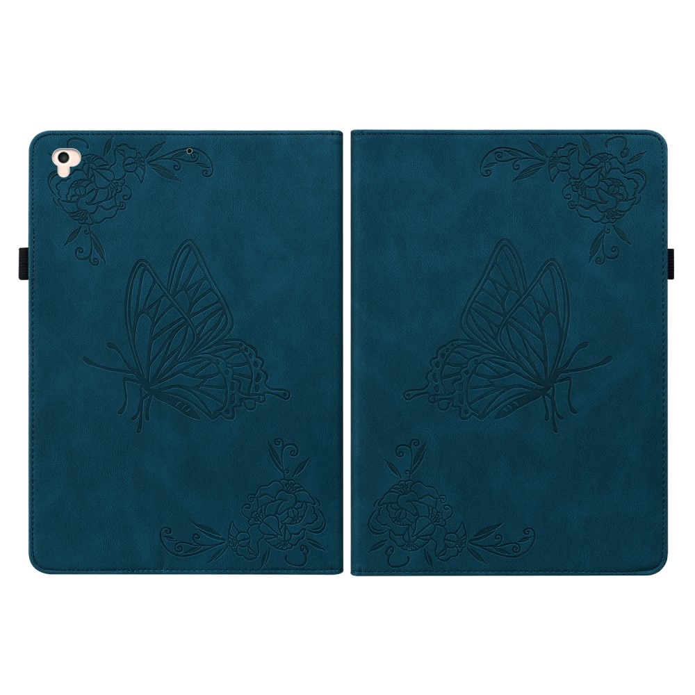 iPad 9.7 5th Gen (2017) Leren vlinderhoesje blauw
