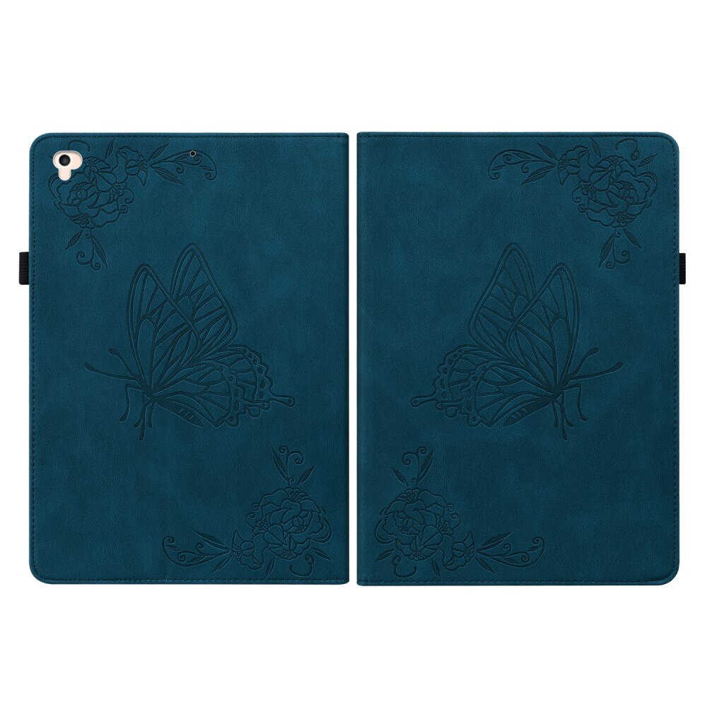 iPad 9.7 6th Gen (2018) Leren vlinderhoesje blauw