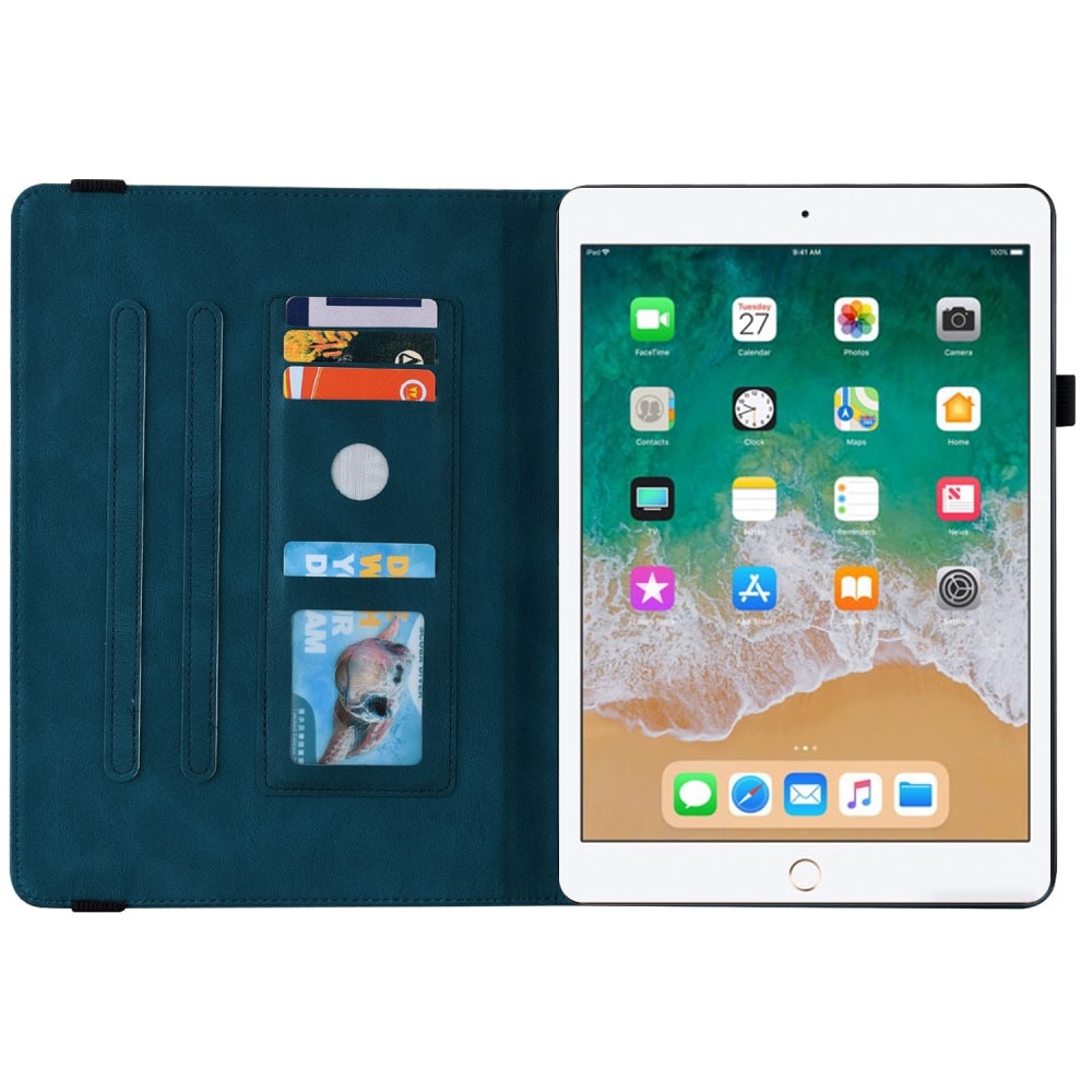 iPad 9.7 5th Gen (2017) Leren vlinderhoesje blauw