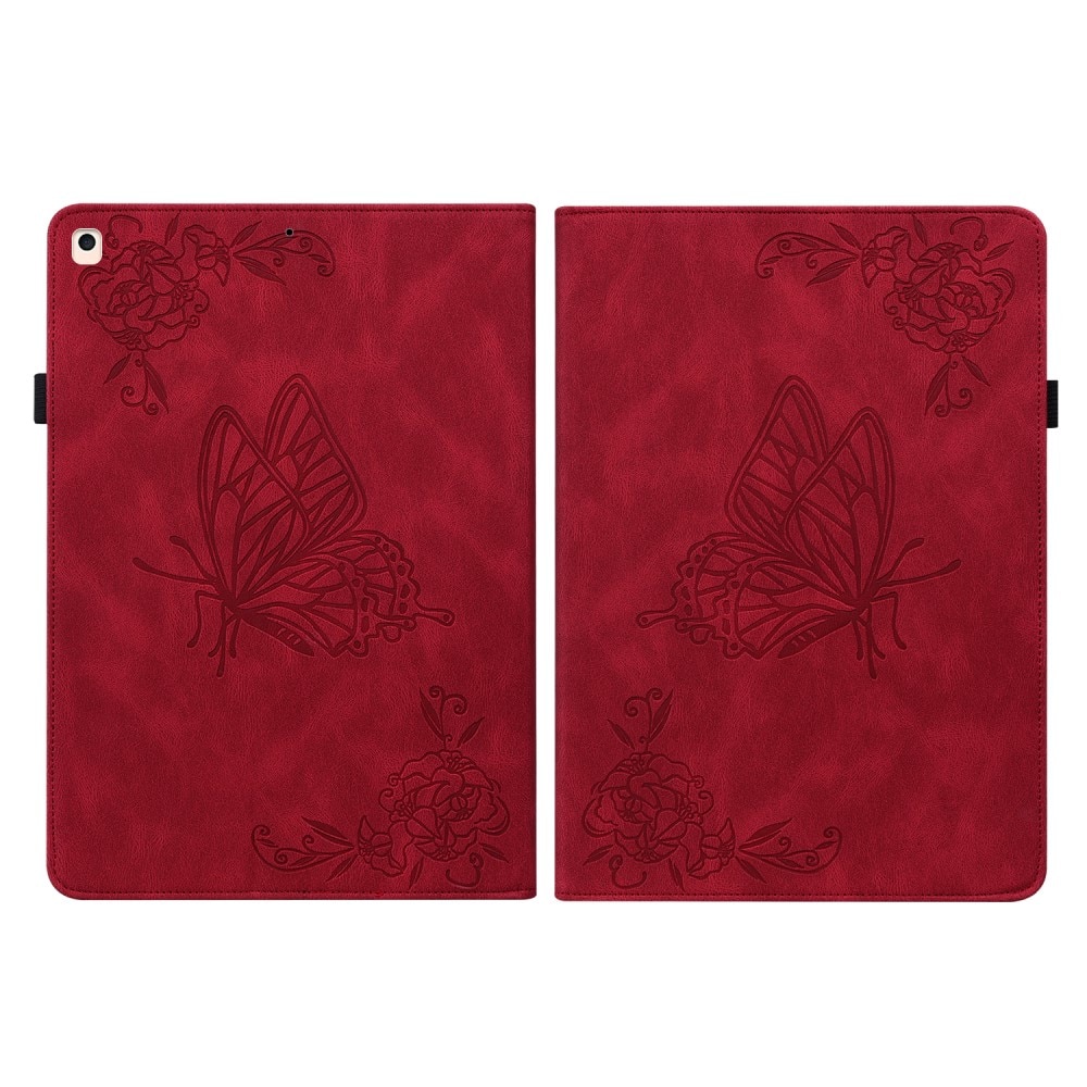 iPad 10.2 7th Gen (2019) Leren vlinderhoesje rood