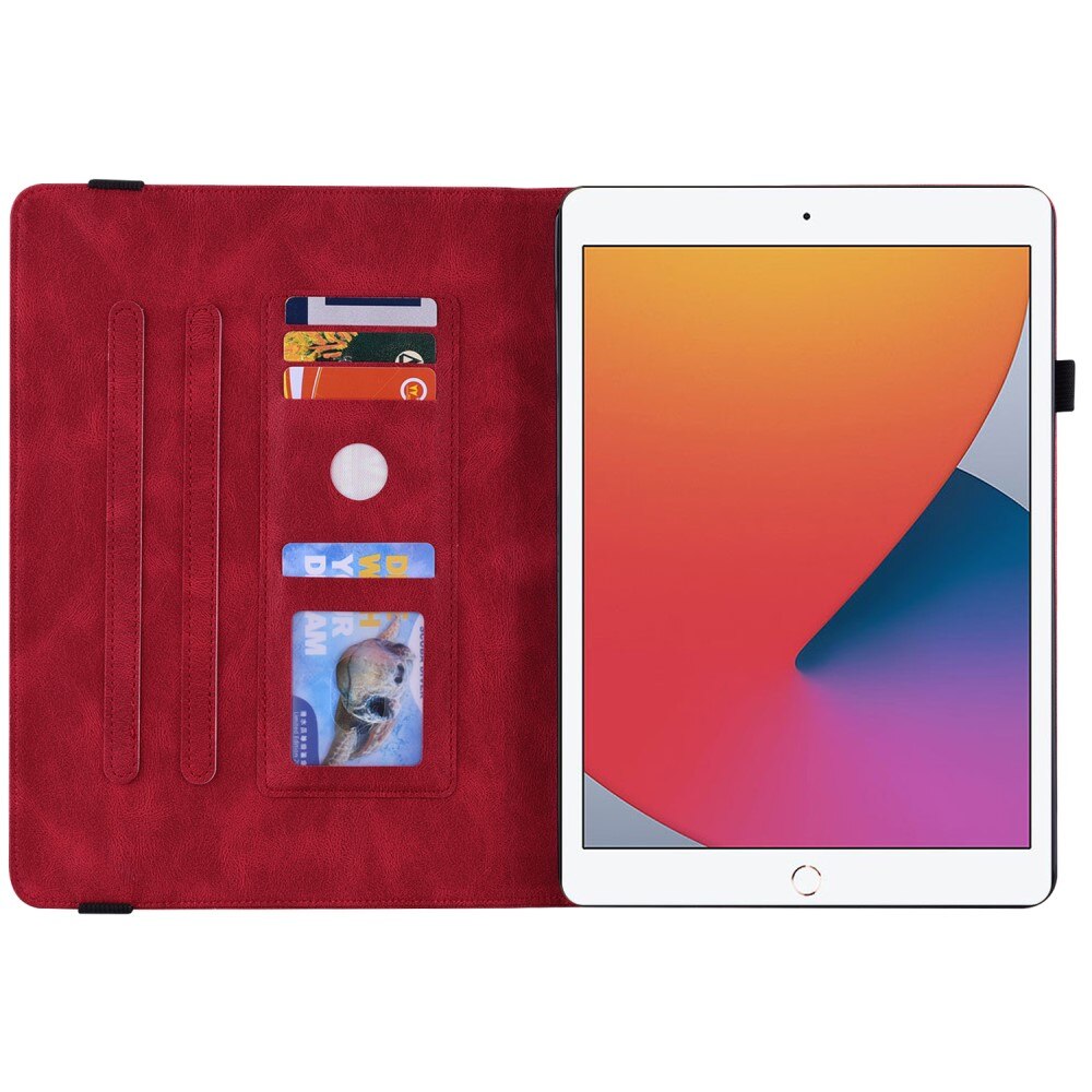 iPad 10.2 7th Gen (2019) Leren vlinderhoesje rood