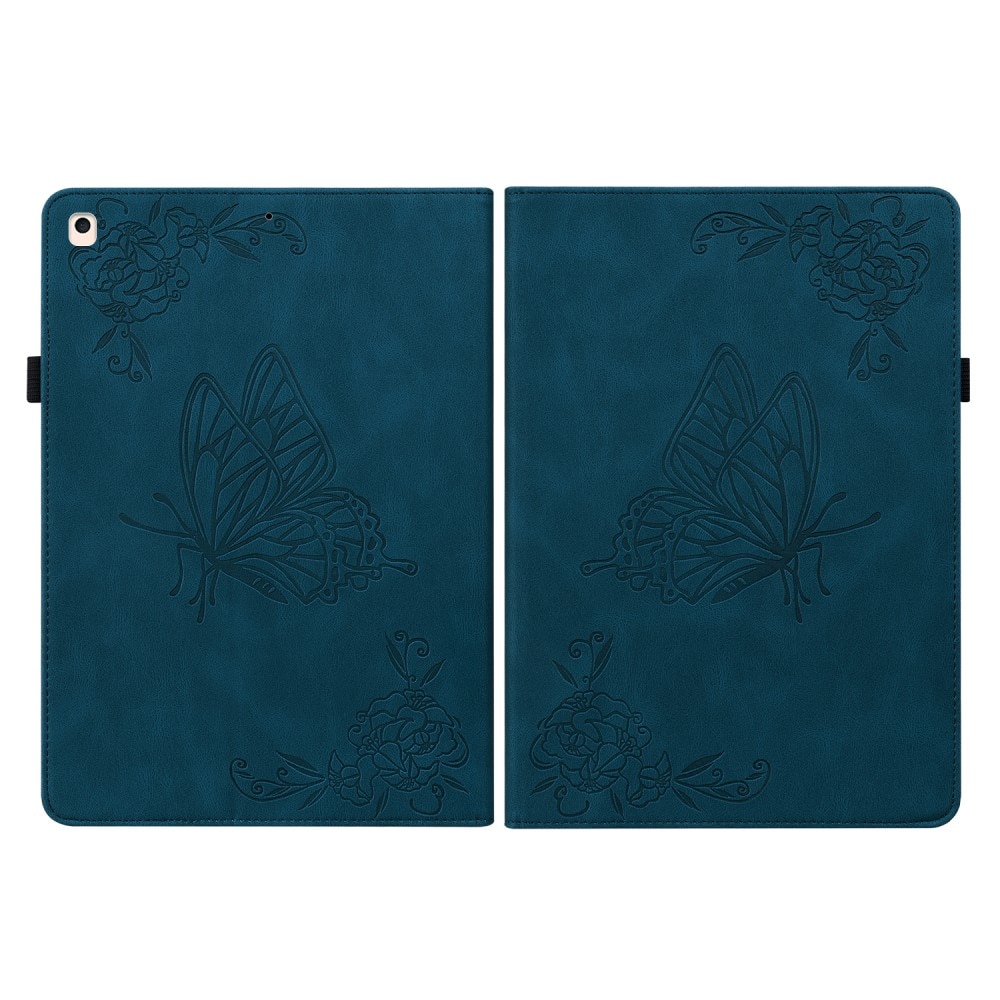 iPad 10.2 9th Gen (2021) Leren vlinderhoesje blauw