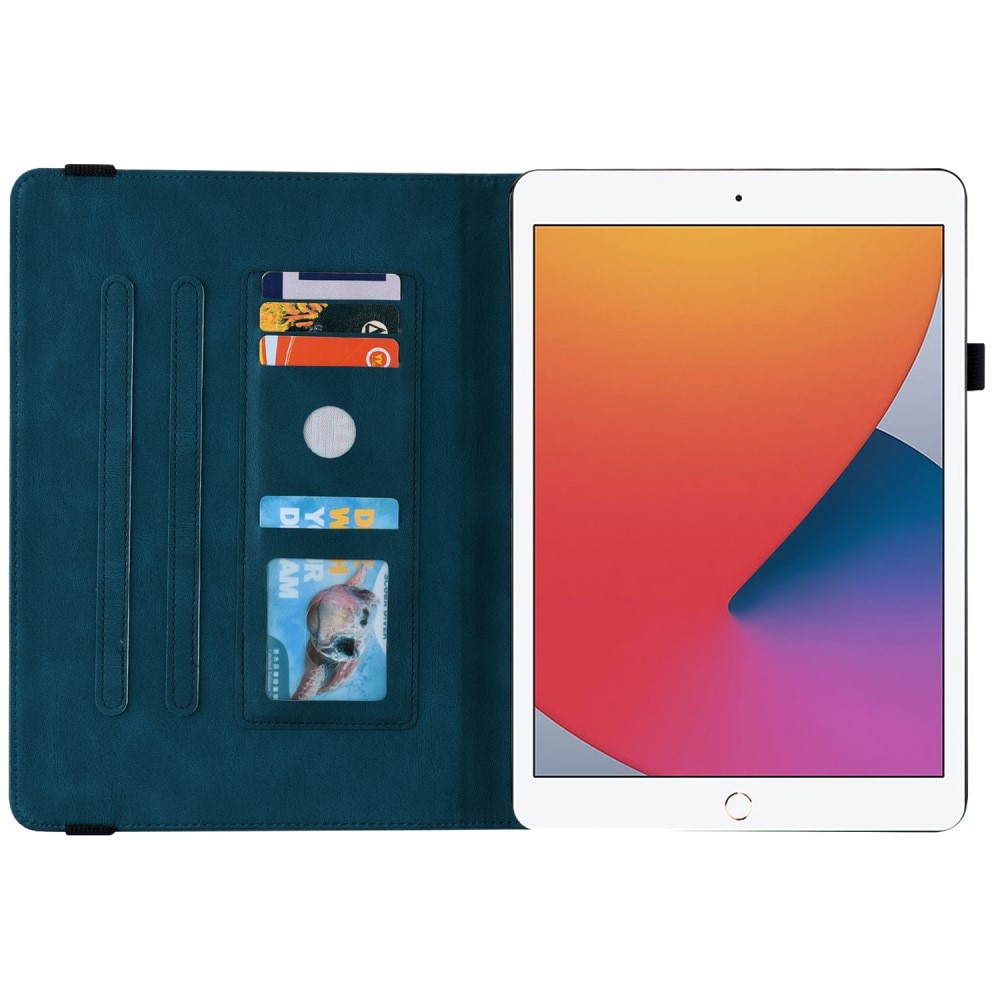iPad 10.2 7th Gen (2019) Leren vlinderhoesje blauw