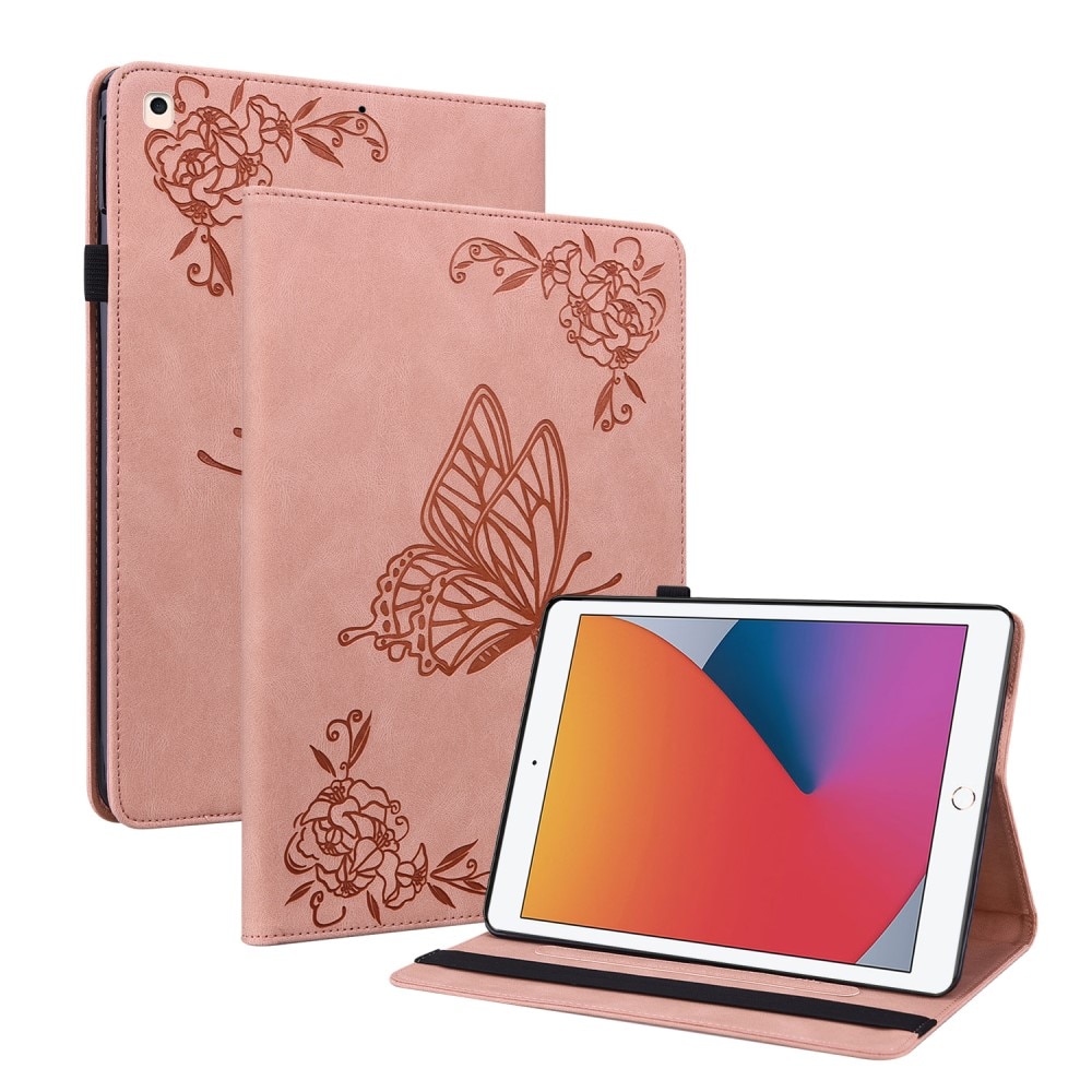 iPad 10.2 8th Gen (2020) Leren vlinderhoesje roze