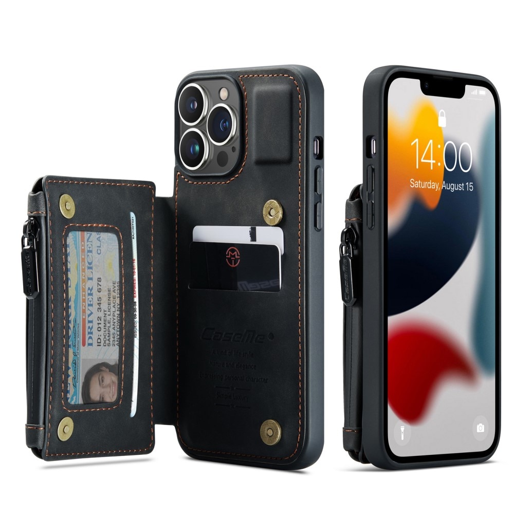 Multi-slot hoesje iPhone 13 Pro Max Zwart