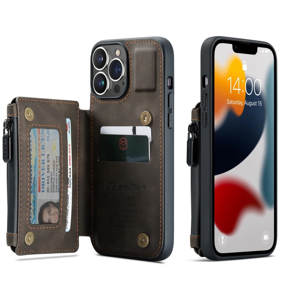 Multi-slot hoesje iPhone 13 Pro Max Bruin