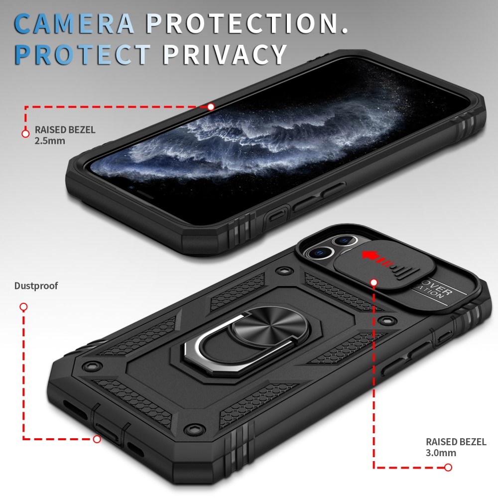 iPhone 11 Pro Hybridcase Ring+Camera Protector zwart