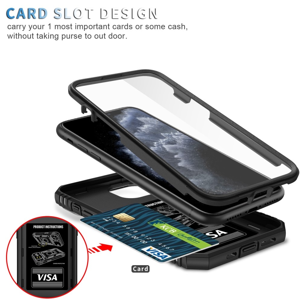 iPhone 11 Pro Max Hybridcase Ring+Camera Protector zwart